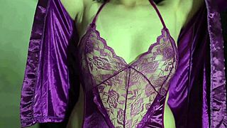 Wow indian girl rocks satin purple lingerie for creampie fuck part 2!