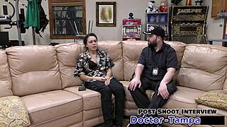 dr tampa gives mara luv entrance physical backstage with toys shaved pussy spread