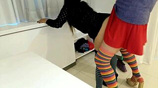 pervy cleaning latina's huge ass big cock pounding brunette curves