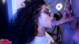 Thick Latina's throat destroyed against wall, twerking?