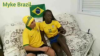 fernanda chocolate visits myke brazil for copa game... ends in hardcore facial