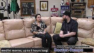 dr tampa gives mara luv entrance physical backstage with toys shaved pussy spread