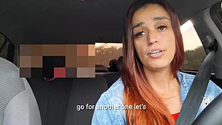driver catches guy jerking off in back then fucks him right in the car 🚗💦