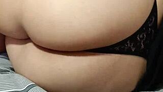 Pregnant wife's anal creampie orgasm after rough assfucking