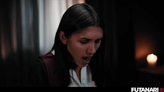 harry potter fuck academy? sexy latina calls up futa cock on witch gf! 🍆✨