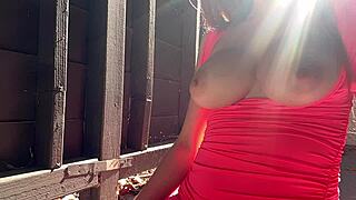 artemisia love bounces her huge italian tits outdoors solo 🔥🍈💦