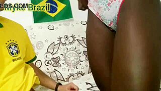 fernanda chocolate visits myke brazil for copa game... ends in hardcore facial