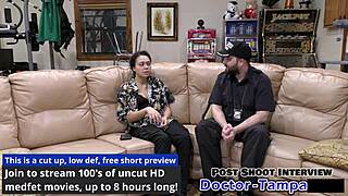 dr tampa gives mara luv entrance physical backstage with toys shaved pussy spread