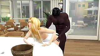 blonde wife cheats on anniversary holiday with huge black cock creampie