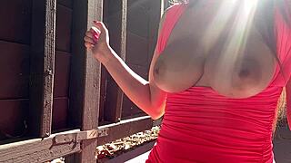 artemisia love bounces her huge italian tits outdoors solo 🔥🍈💦