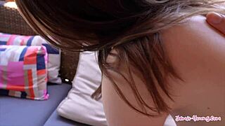 Young Brunette Pounded Hard Doggystyle By Monster Cock On Balcony