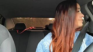 driver catches guy jerking off in back then fucks him right in the car 🚗💦