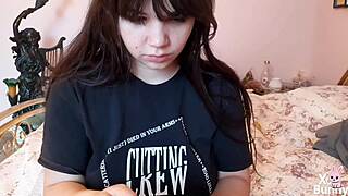 brunette latina fingers wet pussy watching phone porn closeup