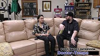 dr tampa gives mara luv entrance physical backstage with toys shaved pussy spread