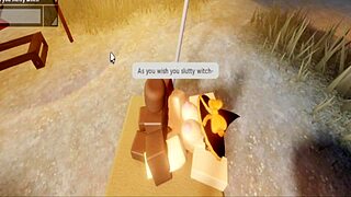 Robloxian witch elainaf bends for rough black cock pounding action