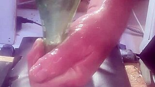 i shove that huge bottle deep up my ass stretching it wide solo