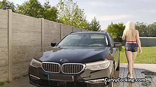 Blonde Teen's Bikini Car Wash Leads to Monster Cock Titty Fuck