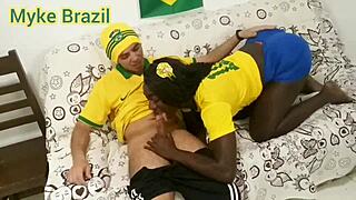 fernanda chocolate visits myke brazil for copa game... ends in hardcore facial