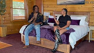 Slick Oiled Cowgirl Rides Big Black Cock Hard