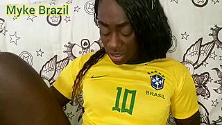 fernanda chocolate visits myke brazil for copa game... ends in hardcore facial