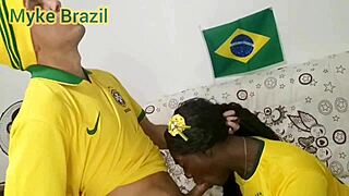 fernanda chocolate visits myke brazil for copa game... ends in hardcore facial