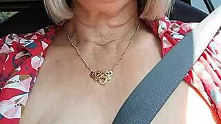 riding down the road flashing my tits to everyone outside