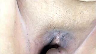 Dripping Messy Cream Fills Tight Pussy Close Up