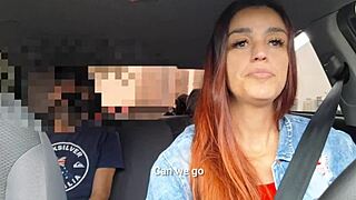 driver catches guy jerking off in back then fucks him right in the car 🚗💦