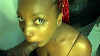 Nasty Bitch Deepthroats Big Black Cock Swallows Cum