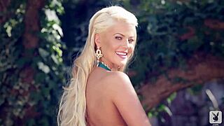 naughty annette white bares her wet pussy in bikini tease