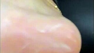 You catch Queen Kiffa red-handed teasing her oiled taboo feet.