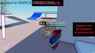 Roblox fighting game turns sus with outdoor public pussy riding big cock tits bouncing