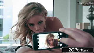 Blonde bombshell traps peeping tom for hardcore revenge pussy ride! 👀💦