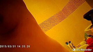 spy cam catches her showering with those juicy nude tits 💦👀