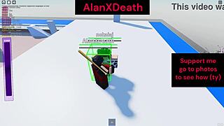 Roblox fighting game turns sus with outdoor public pussy riding big cock tits bouncing