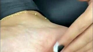You catch Queen Kiffa red-handed teasing her oiled taboo feet.