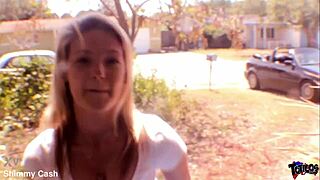 horny blonde cutie bounces on exercise ball then takes bbc balls deep rough
