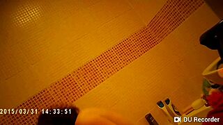 spy cam catches her showering with those juicy nude tits 💦👀