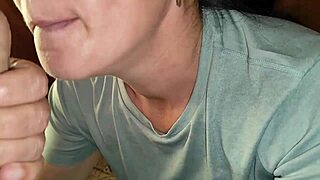 Cum blasts mouth facial creampie on milf housewife!