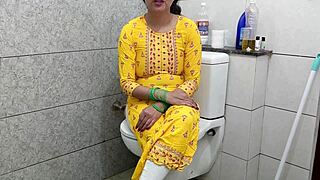 indian stepmom gets bent over fucked dirty by stepson in bathroom hindi talk