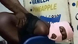 skinny african teen slut with big pussy lips bent over for rough hardcore doggystyle pounding