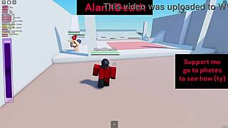 Roblox fighting game turns sus with outdoor public pussy riding big cock tits bouncing