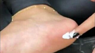 You catch Queen Kiffa red-handed teasing her oiled taboo feet.