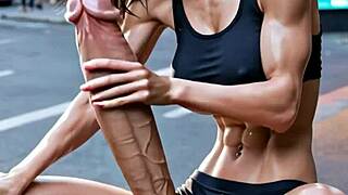 Ai Futanari Shemale Jerks Huge Monster Cock Public Outdoor Flash