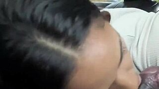 I suck driver's huge cock to pay for the ride - watch us fuck outdoors!