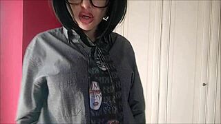 Chantalchannel Strips Hot in Man Dress Ripping Panties for Teasing Pussy Show
