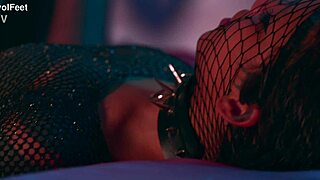Latina Femdom Goddess Chokes Slave on Bound Feet, Deepthroats Toes Till Drool Pours