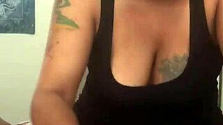 Woman kneels deepthroating thick cock with gagging slurps and saliva drips everywhere