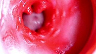 juicy hole stuffed by big red cock machine ready to burst sperm