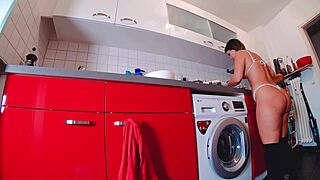 Rip off those short jeans hot pants dare bare curvy fat ass thong panties now